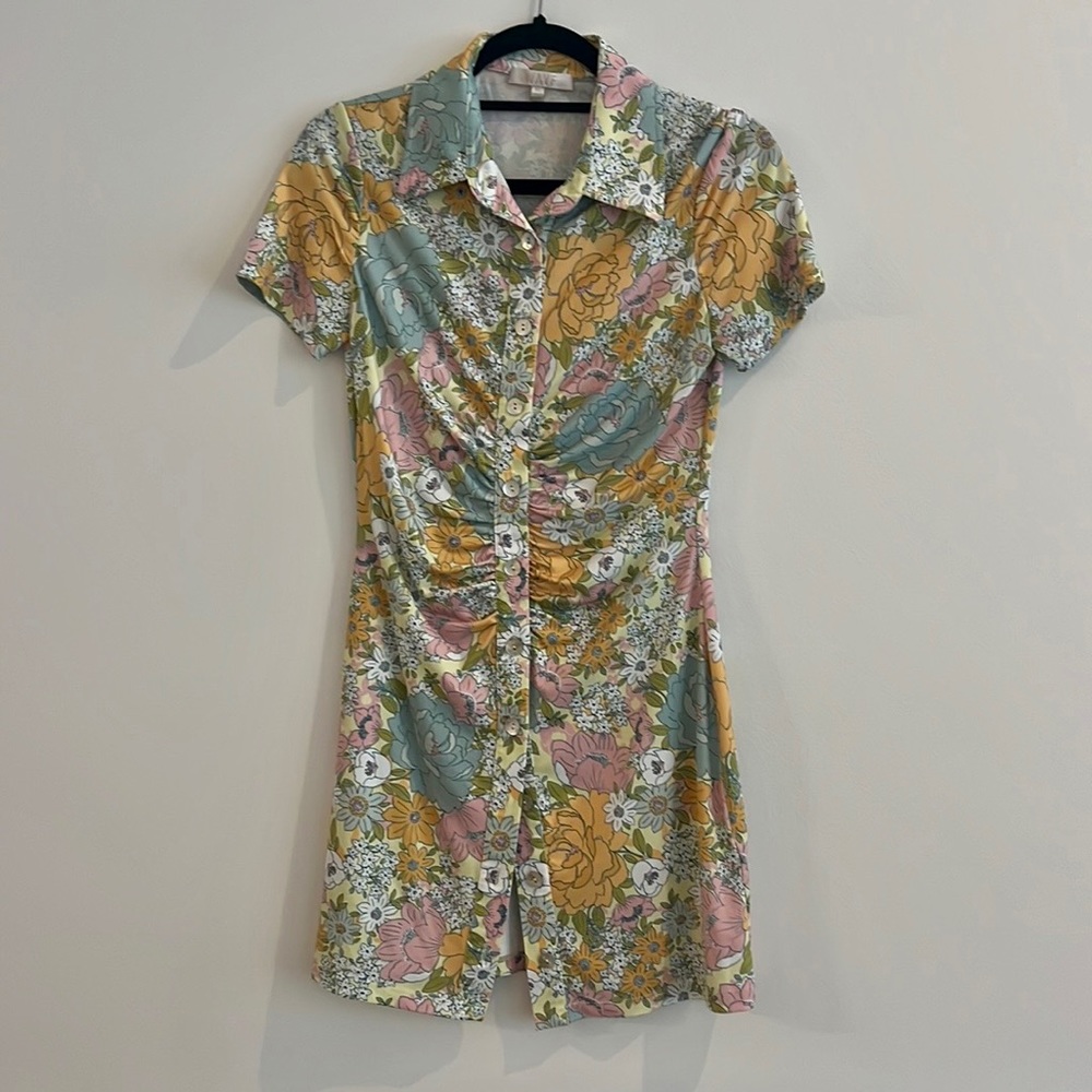 WAYF Jennifer Ruched Shirtdress